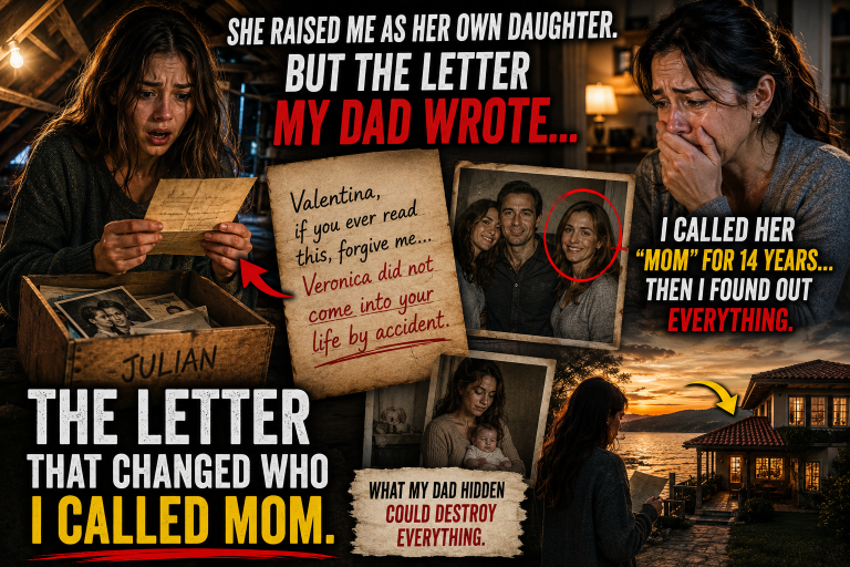 My stepmother raised me as her own daughter from the time my dad passed away when I was six. I called her “Mom” for fourteen years, hugged her at my graduations, and defended her whenever anyone said she wasn’t blood. But at twenty, I climbed into the attic looking for old photos and came down with a letter my dad wrote the night before he died. The first line made me drop the portrait, tremble from head to toe… and stop calling her Mom for a second.