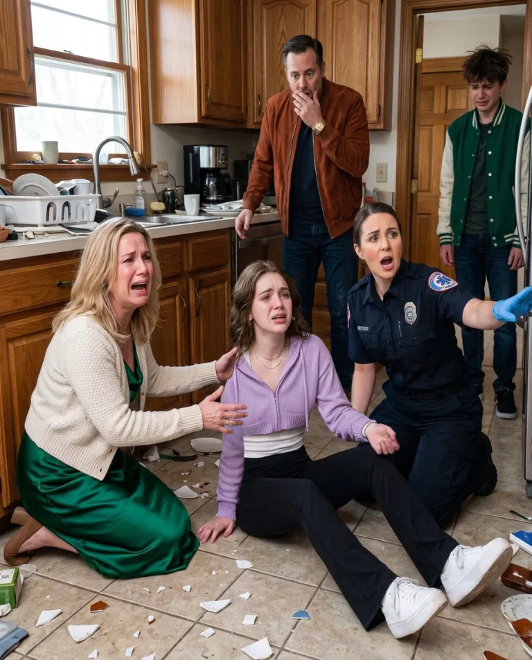 “Stop pretending,” my mom snapped while I was gasping for air at the kitchen sink. My uncle said I was only trying to avoid washing dishes. But when the paramedic checked my pulse, his face changed instantly—and his shout for a stretcher turned the whole room into chaos.